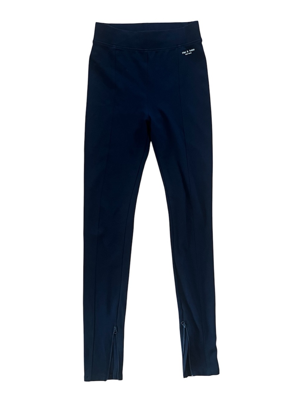 Rag & Bone Sunday Zip Hem Leggings Black High Rise Skinny Pants Pull On Small